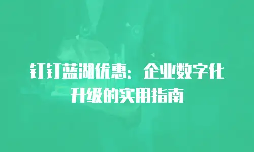 钉钉蓝湖优惠：企业数字化升级的实用指南