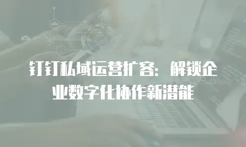 钉钉私域运营扩容：解锁企业数字化协作新潜能