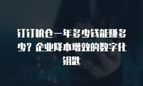钉钉粮仓一年多少钱能赚多少？企业降本增效的数字化钥匙