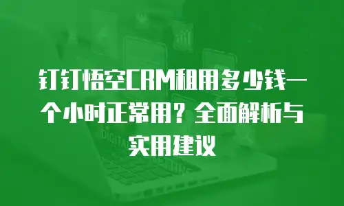 钉钉悟空CRM租用多少钱一个小时正常用？全面解析与实用建议
