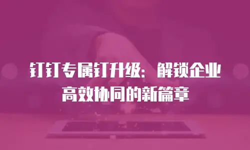 钉钉专属钉升级：解锁企业高效协同的新篇章