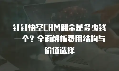 钉钉悟空CRM佣金是多少钱一个？全面解析费用结构与价值选择