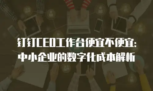 钉钉CEO工作台便宜不便宜：中小企业的数字化成本解析