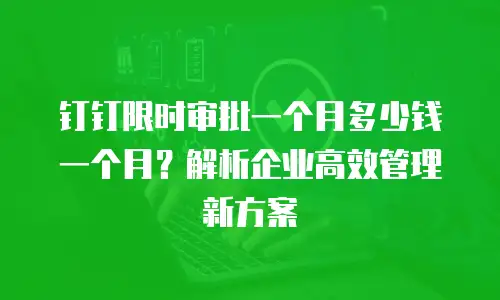 钉钉限时审批一个月多少钱一个月？解析企业高效管理新方案