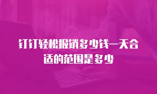 钉钉轻松报销多少钱一天合适的范围是多少