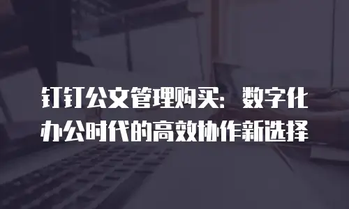 钉钉公文管理购买：数字化办公时代的高效协作新选择
