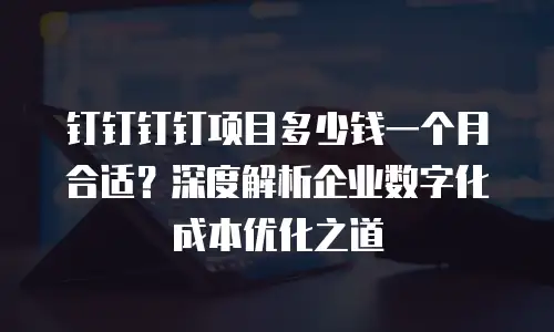 钉钉钉钉项目多少钱一个月合适？深度解析企业数字化成本优化之道