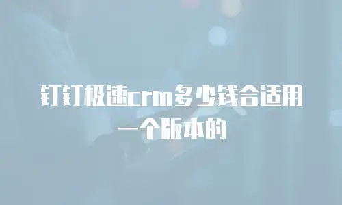 钉钉极速crm多少钱合适用一个版本的