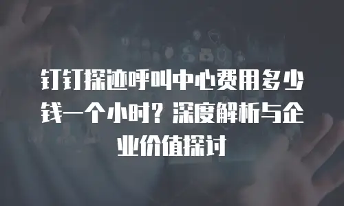 钉钉探迹呼叫中心费用多少钱一个小时？深度解析与企业价值探讨