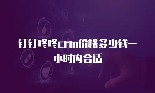 钉钉咚咚crm价格多少钱一小时内合适