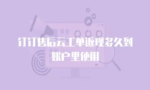 钉钉售后云工单返现多久到账户里使用
