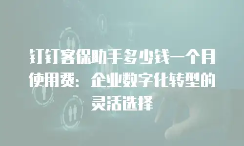 钉钉客保助手多少钱一个月使用费：企业数字化转型的灵活选择