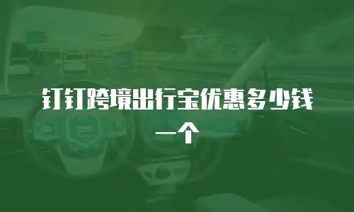 钉钉跨境出行宝优惠多少钱一个