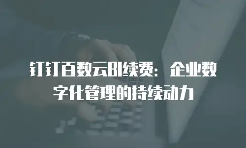 钉钉百数云BI续费：企业数字化管理的持续动力