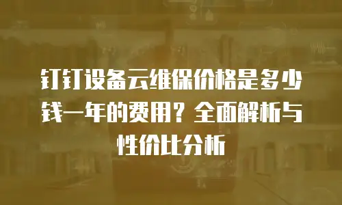 钉钉设备云维保价格是多少钱一年的费用？全面解析与性价比分析
