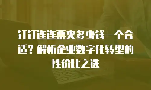 钉钉连连票夹多少钱一个合适？解析企业数字化转型的性价比之选