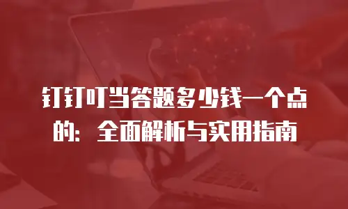 钉钉叮当答题多少钱一个点的：全面解析与实用指南