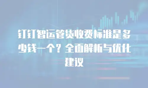 钉钉智运管货收费标准是多少钱一个？全面解析与优化建议