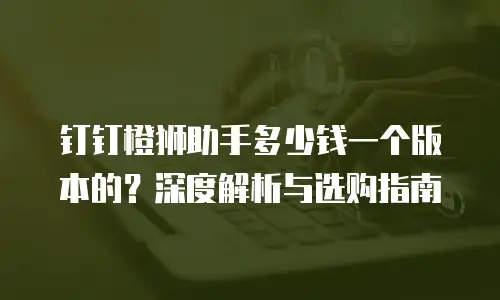 钉钉橙狮助手多少钱一个版本的？深度解析与选购指南