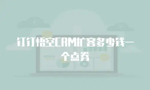 钉钉悟空CRM扩容多少钱一个点券