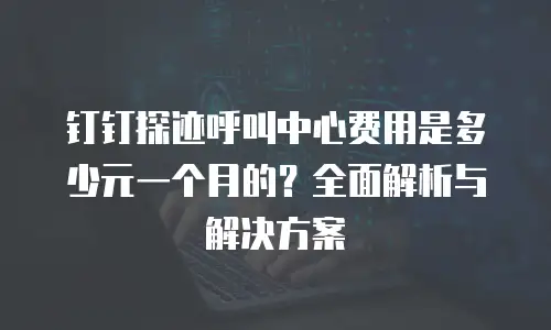 钉钉探迹呼叫中心费用是多少元一个月的？全面解析与解决方案