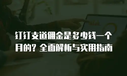 钉钉支道佣金是多少钱一个月的？全面解析与实用指南