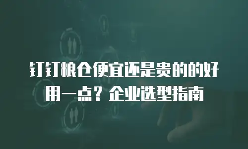钉钉粮仓便宜还是贵的的好用一点？企业选型指南