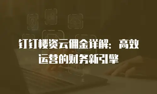 钉钉楼资云佣金详解：高效运营的财务新引擎