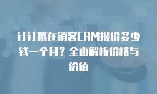 钉钉赢在销客CRM报价多少钱一个月？全面解析价格与价值
