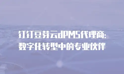 钉钉豆芽云dPMS代理商：数字化转型中的专业伙伴