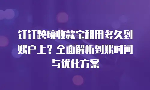 钉钉跨境收款宝租用多久到账户上？全面解析到账时间与优化方案