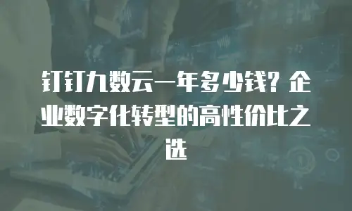 钉钉九数云一年多少钱？企业数字化转型的高性价比之选