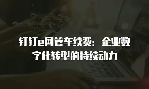 钉钉e网管车续费：企业数字化转型的持续动力