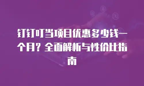 钉钉叮当项目优惠多少钱一个月？全面解析与性价比指南