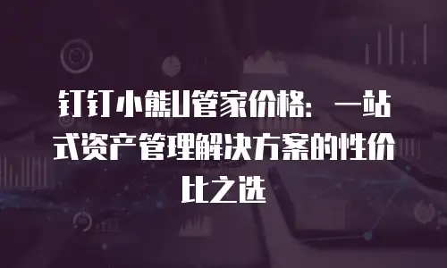 钉钉小熊U管家价格：一站式资产管理解决方案的性价比之选
