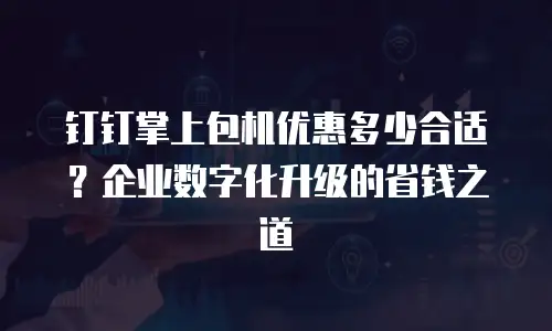 钉钉掌上包机优惠多少合适？企业数字化升级的省钱之道