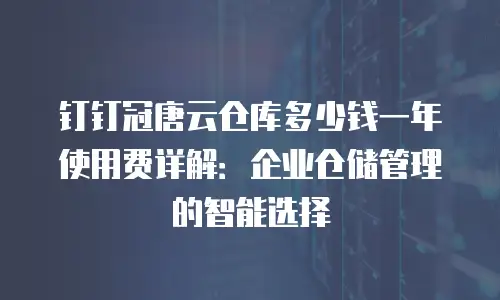钉钉冠唐云仓库多少钱一年使用费详解：企业仓储管理的智能选择