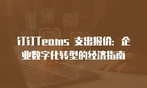 钉钉Teams 支出报价：企业数字化转型的经济指南