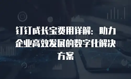 钉钉成长宝费用详解：助力企业高效发展的数字化解决方案