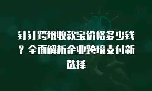 钉钉跨境收款宝价格多少钱？全面解析企业跨境支付新选择