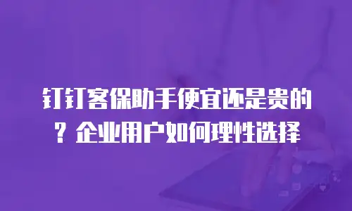 钉钉客保助手便宜还是贵的？企业用户如何理性选择