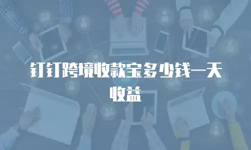 钉钉跨境收款宝多少钱一天收益