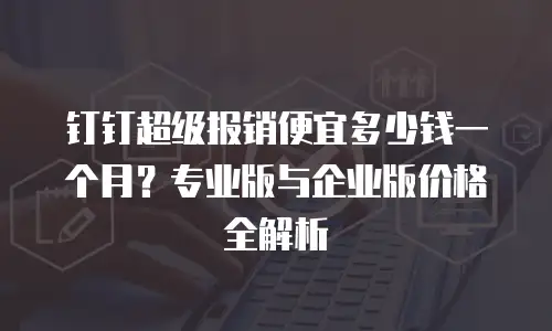 钉钉超级报销便宜多少钱一个月？专业版与企业版价格全解析