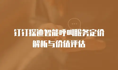 钉钉探迹智能呼叫服务定价解析与价值评估