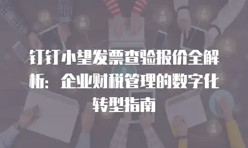 钉钉小望发票查验报价全解析：企业财税管理的数字化转型指南
