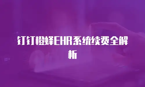钉钉橙蜂EHR系统续费全解析