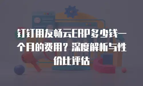 钉钉用友畅云ERP多少钱一个月的费用？深度解析与性价比评估