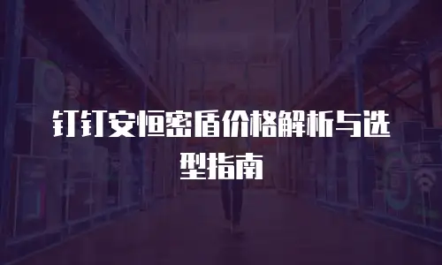 钉钉安恒密盾价格解析与选型指南
