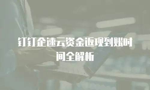 钉钉企速云资金返现到账时间全解析