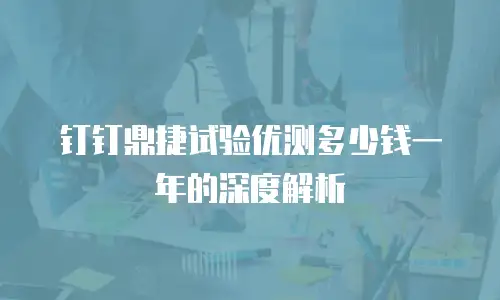 钉钉鼎捷试验优测多少钱一年的深度解析